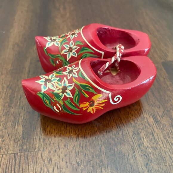 Mini Miniature Dutch Clogs Wooden Shoes Holland Vintage 3" - Picture 4 of 5